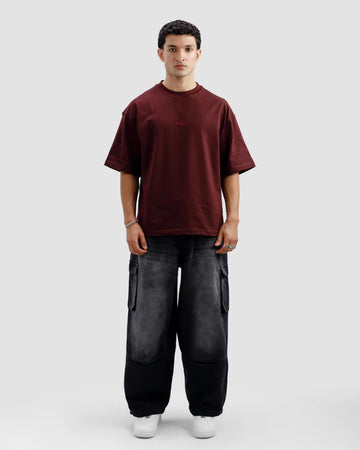 Hunger Maroon Oversized Tee